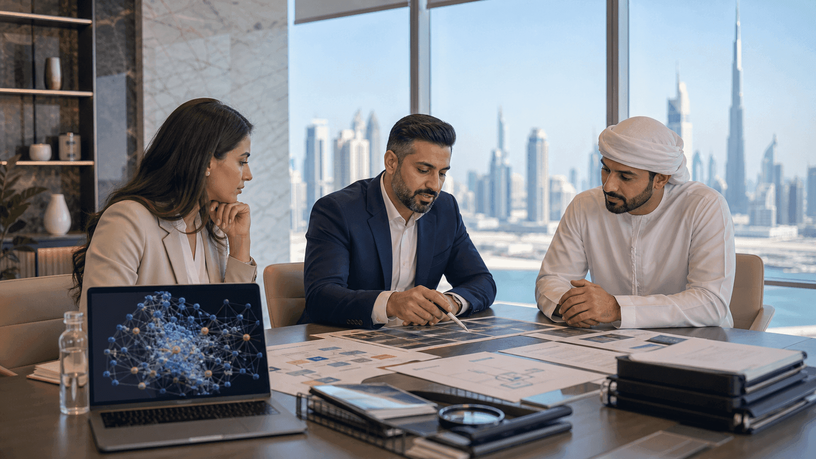 Editorial image illustrating AI Agent Development Cost in Dubai: What Determines Scope and Delivery Time? — scene 2