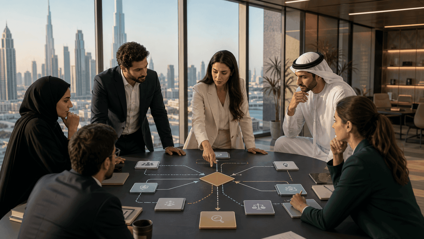 Editorial image illustrating AI Agent Development Cost in Dubai: What Determines Scope and Delivery Time? — scene 3
