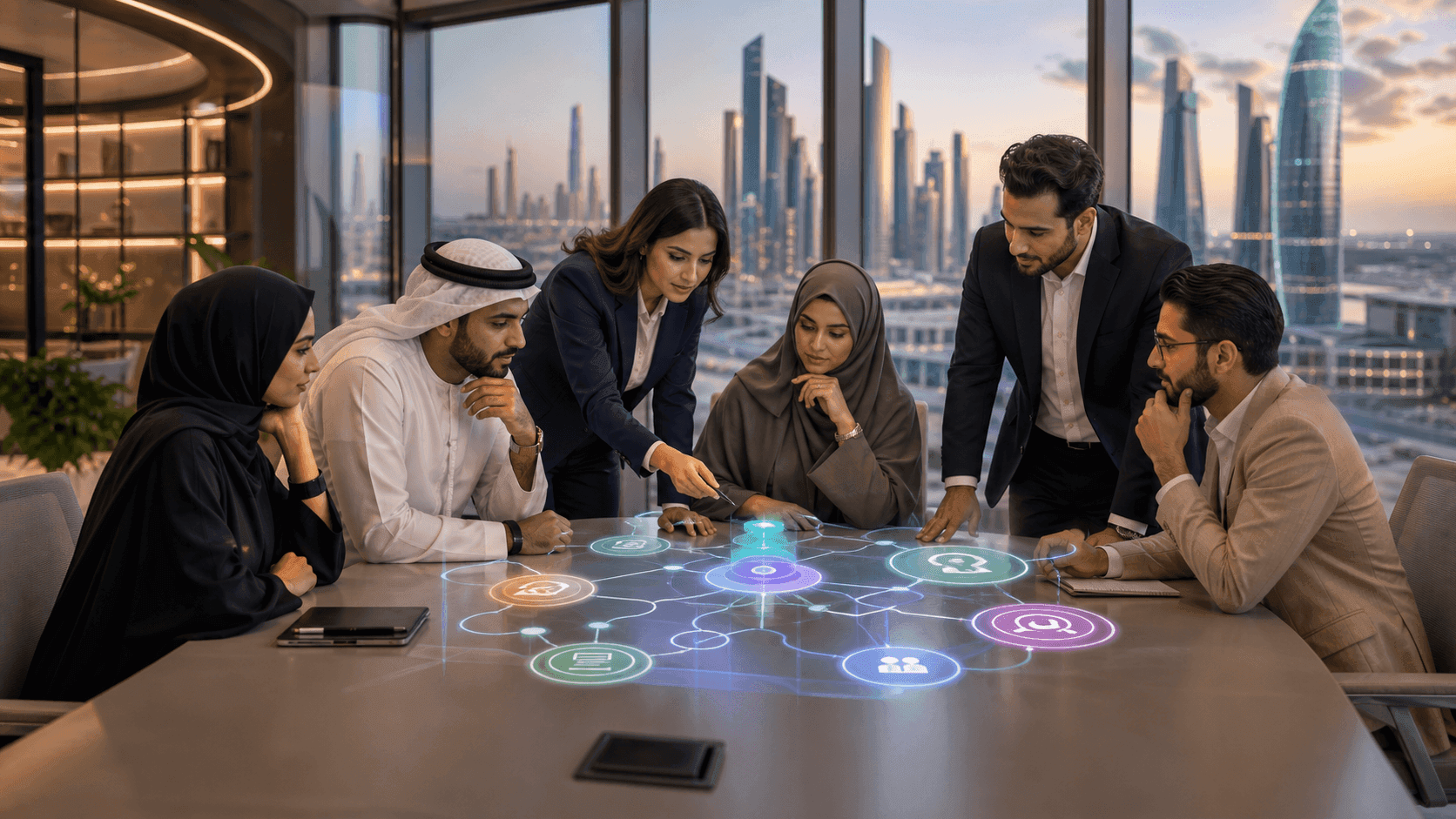 Editorial image illustrating AI Support Assistants in the UAE: Improving Answers and Escalation Together
