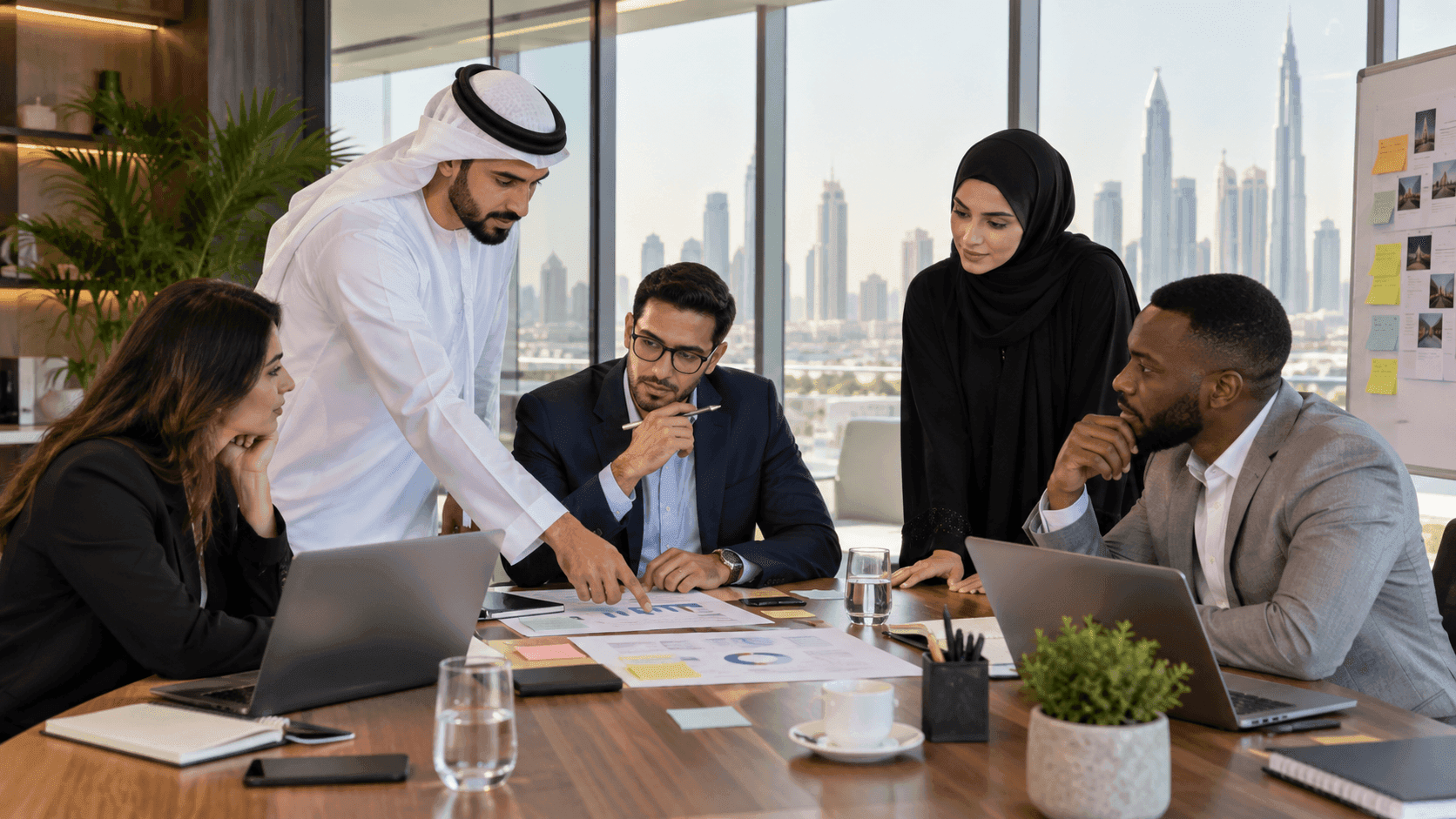 Custom CRM Company UAE: How to Scope the Right System — a cross-functional team aligning an operating decision around evidence and ownership