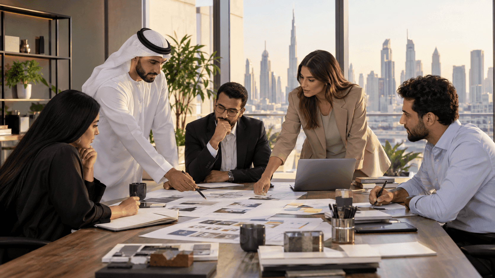Ecommerce Development Company UAE: How to Choose a Partner — a cross-functional team aligning an operating decision around evidence and ownership