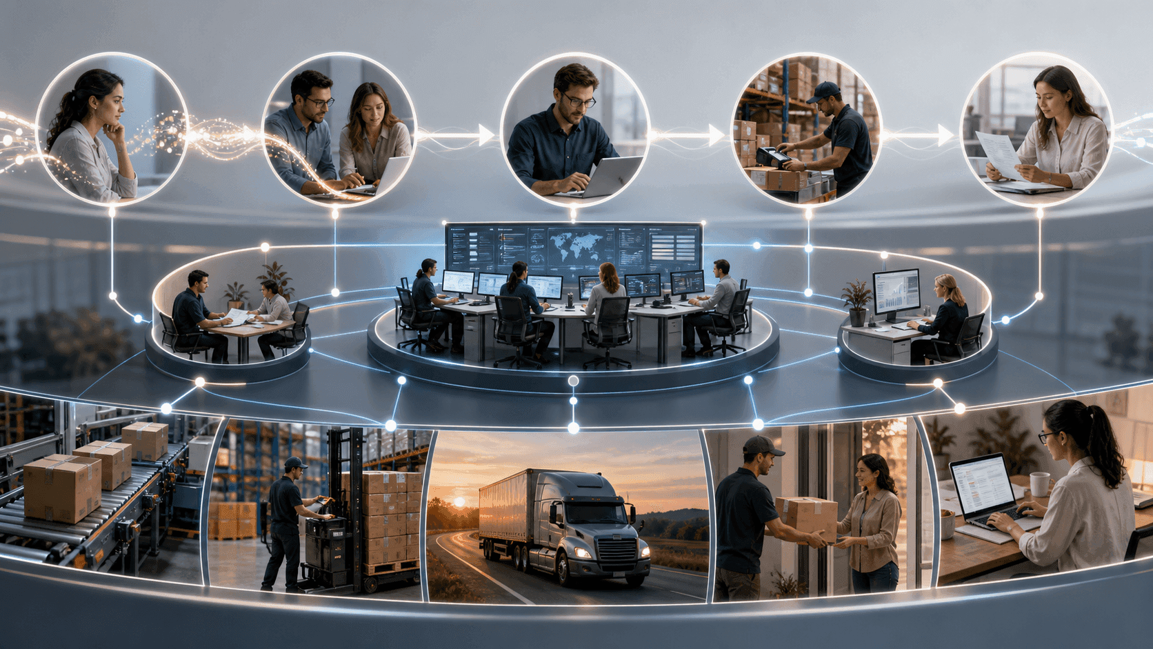 Editorial image illustrating ERP and CRM Integration in the UAE: How to Prevent Duplicate Data and Lost Opportunities — scene 1