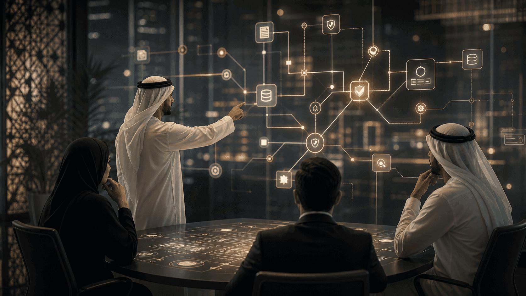 Abstract PRO71 visual for API integration governance for ERP and multi-system operations