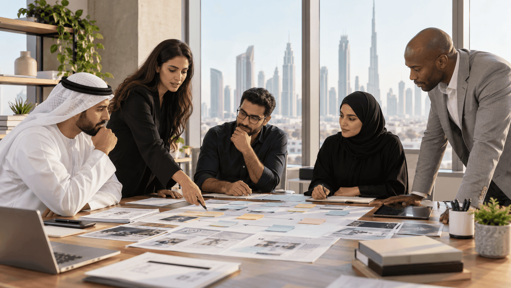 Corporate Website Design Company UAE: How to Choose a Partner — a cross-functional team aligning an operating decision around evidence and ownership
