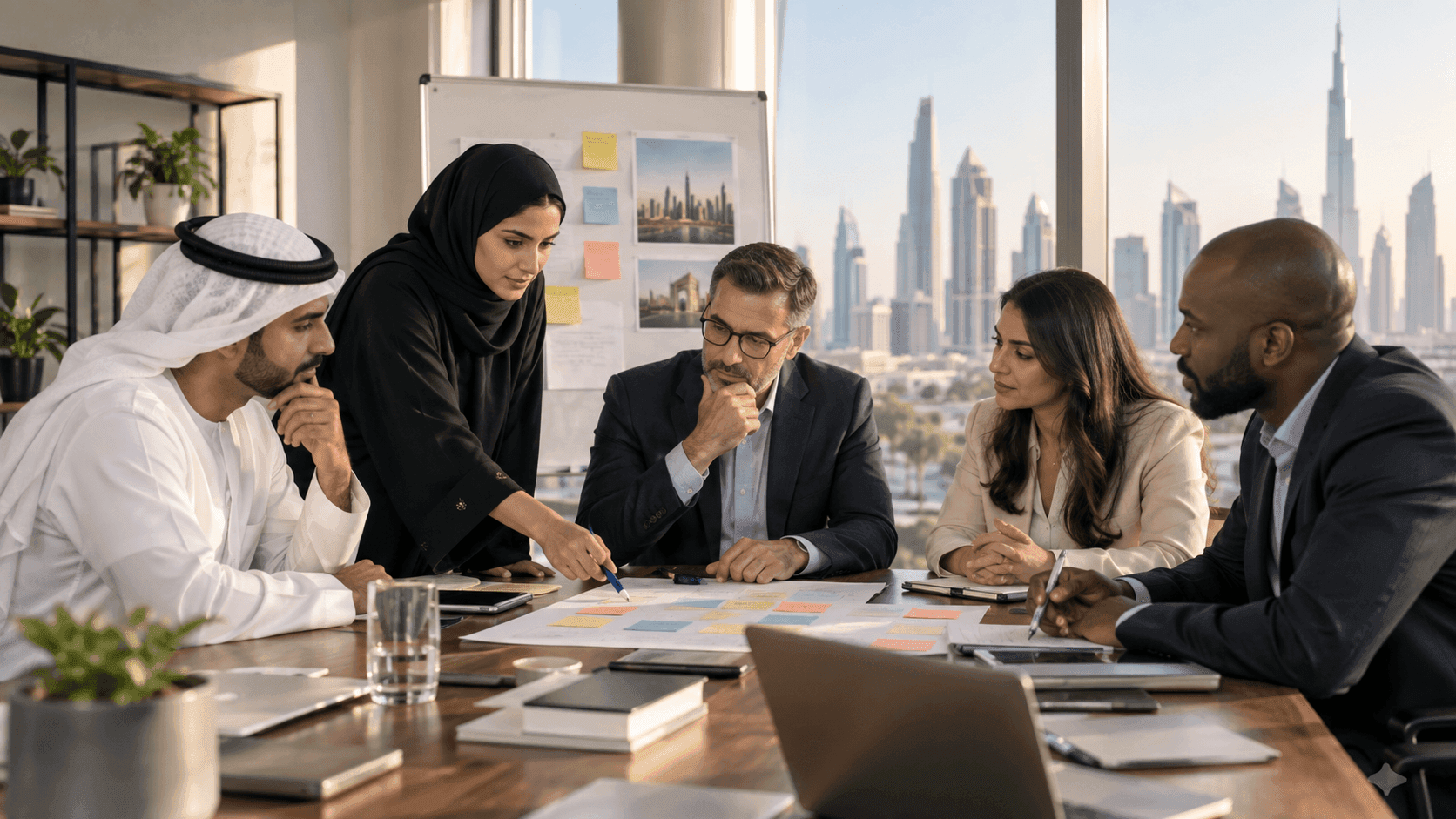 Technical Support Company UAE: How to Choose a Partner — a cross-functional team aligning an operating decision around evidence and ownership